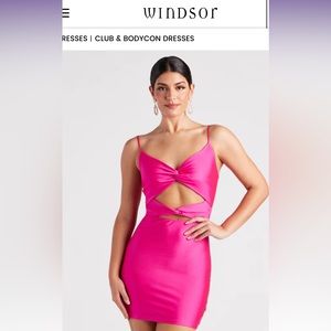 windsor pink cut out dress